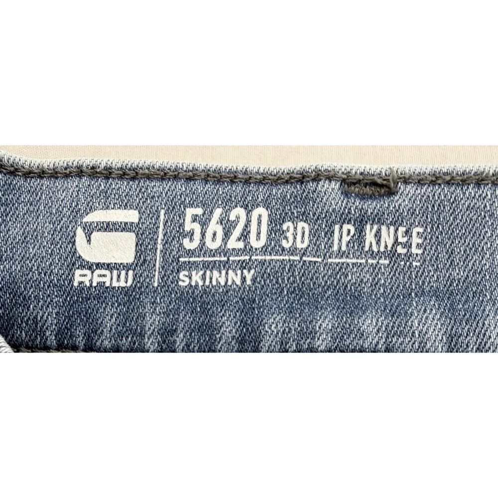 G Star Raw Men's Blue Jeans Size 34x30 (Fit 34x29) 5620 3D Zip Knee Skinny Denim - Picture 10 of 13